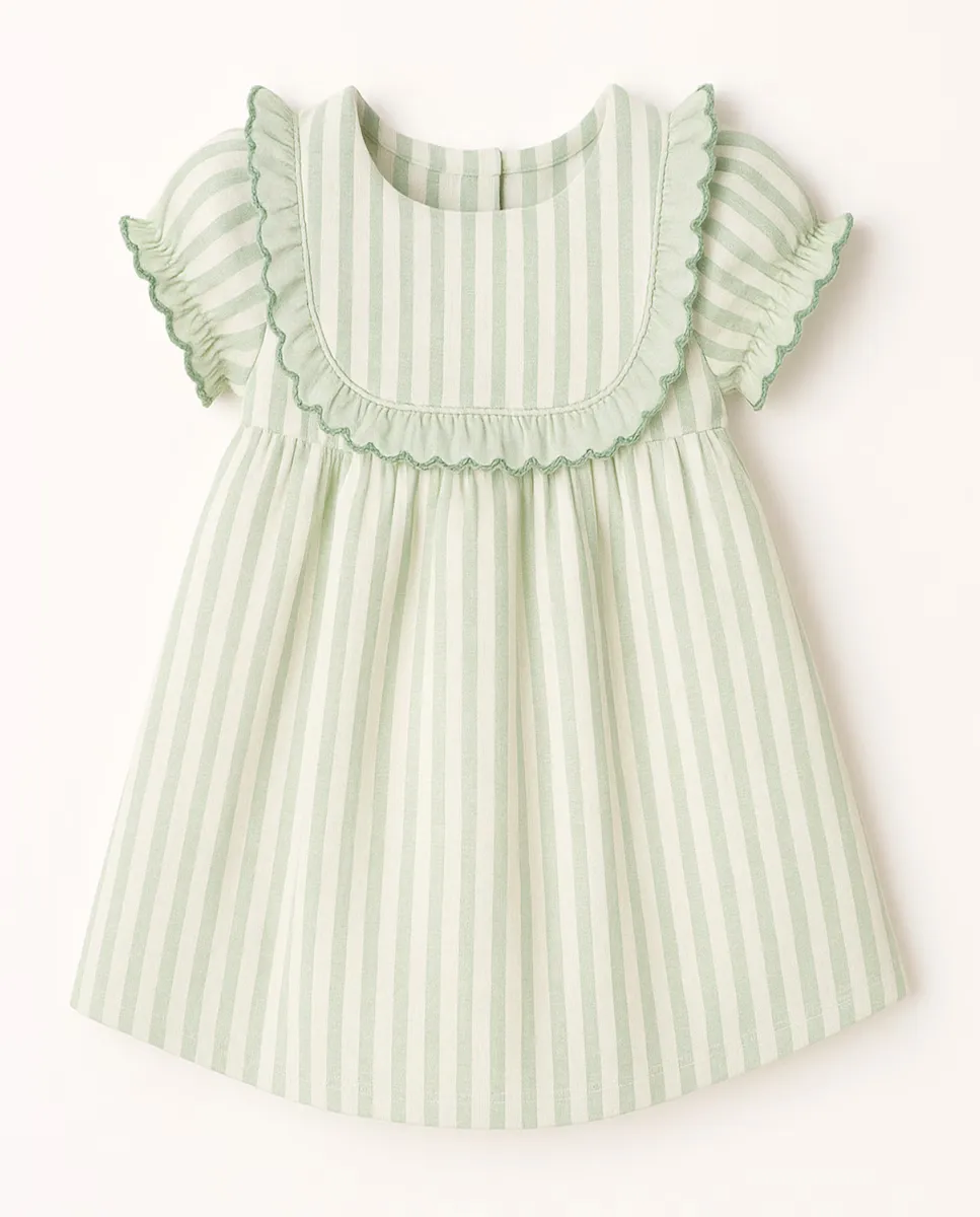 Платье для девочки в полоску с рюшами и пышными рукавами BABIDÚ, зеленый
Платье для девочки в полоску с рюшами и пышными рукавами BABIDÚ, зеленый