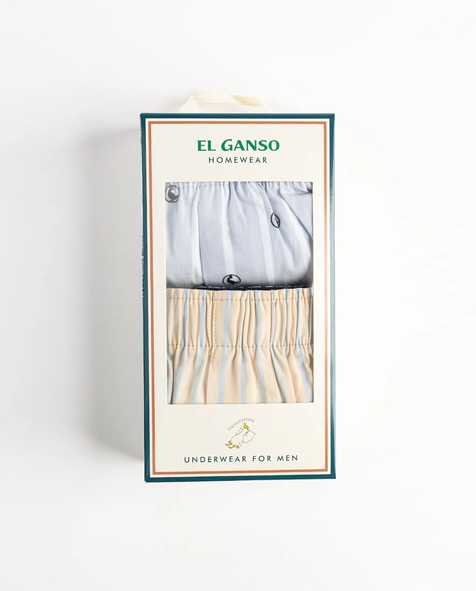 Набор мужских боксеров в полоску с принтом El Ganso, небесно-голубой
Набор мужских боксеров в полоску с принтом El Ganso, небесно-голубой