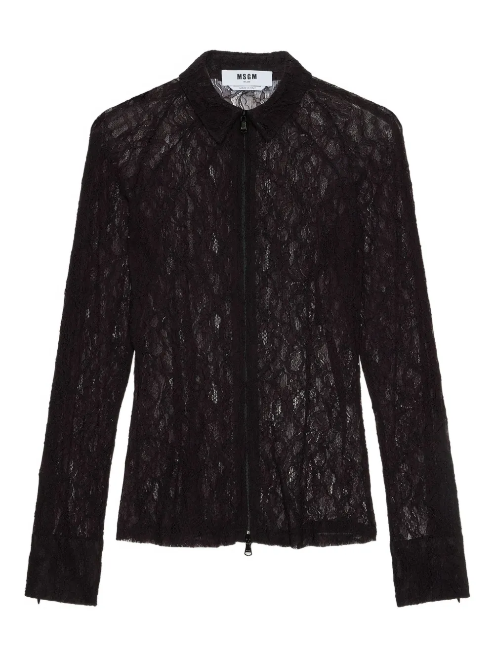 Кружевная рубашка на молнии Msgm, черный
Кружевная рубашка на молнии Msgm, черный