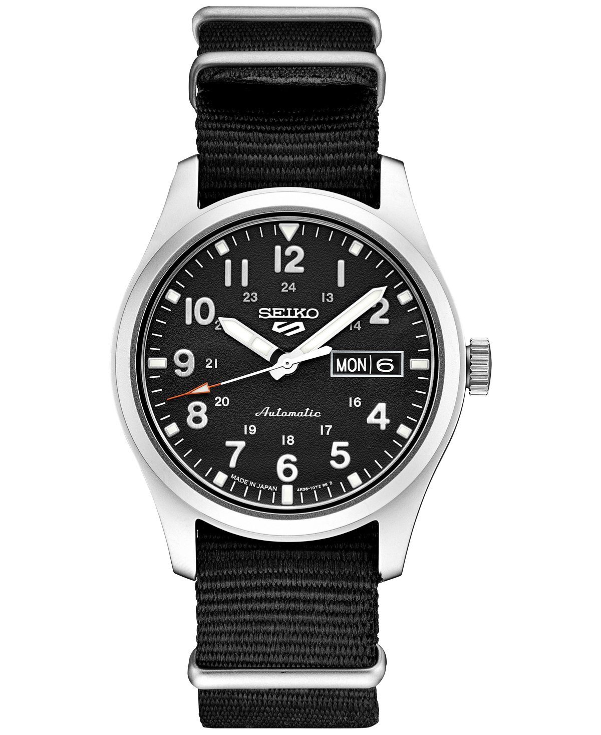 Мужские автоматические часы 5 спортивных черных нейлоновых ремешков 43 мм Seiko
Мужские автоматические часы 5 спортивных черных нейлоновых ремешков 43 мм Seiko