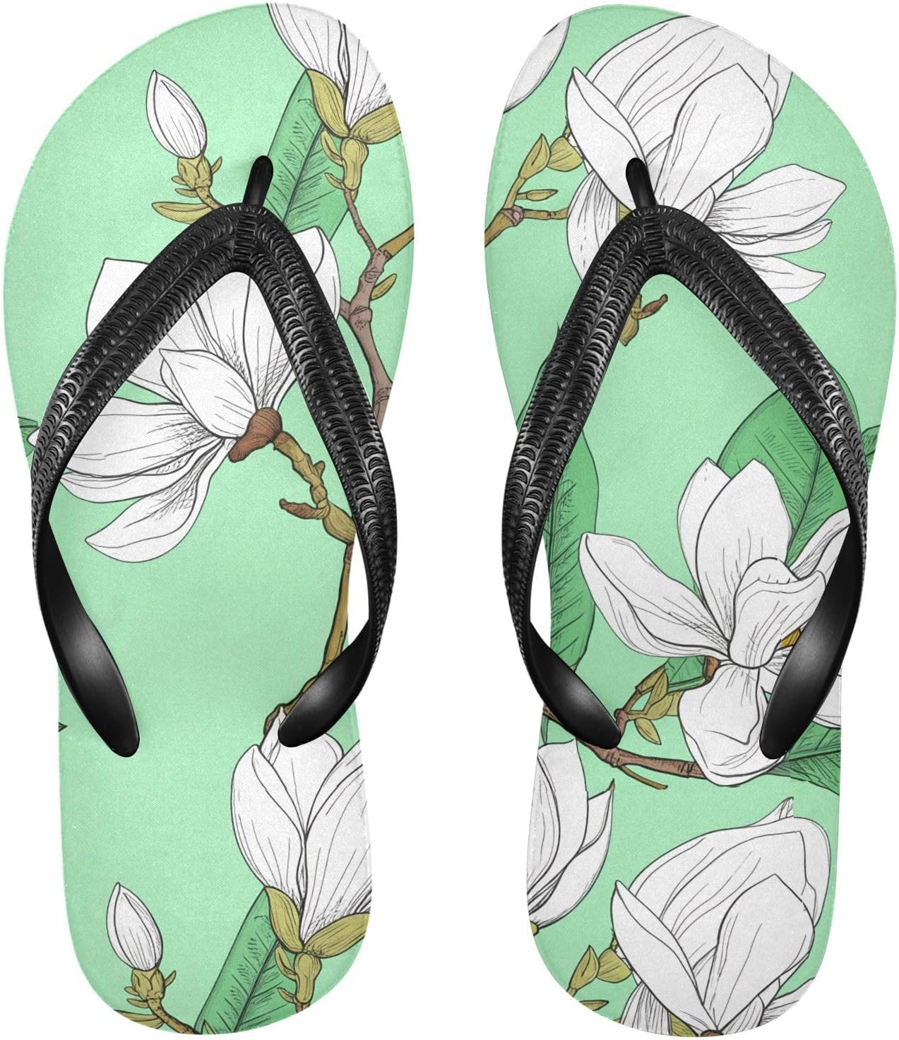 Вьетнамки с зеленой веткой магнолии, пляжный душ, резиновые нескользящие летние шлепанцы для женщин и мужчин для ходьбы Sinestour
Вьетнамки с зеленой веткой магнолии, пляжный душ, резиновые нескользящие летние шлепанцы для женщин и мужчин для ходьбы Sinestour