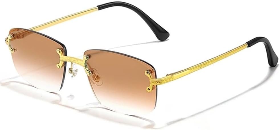 Мужские солнцезащитные очки в безободковой металлической оправе с градиентным покрытием, в стиле панк, женские очки, маленькие прямоугольные солнцезащитные очки для вождения с защитой от УФ-излучения UV400 WNCKSQ, C02 Gold Tea
Мужские солнцезащитные очки в безободковой металлической оправе с градиентным покрытием, в стиле панк, женские очки, маленькие прямоугольные солнцезащитные очки для вождения с защитой от УФ-излучения UV400 WNCKSQ, C02 Gold Tea