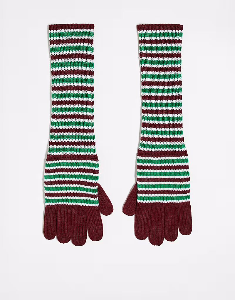 Перчатки унисекс Reclaimed Vintage в полоску бордового и зеленого цвета
Перчатки унисекс Reclaimed Vintage в полоску бордового и зеленого цвета