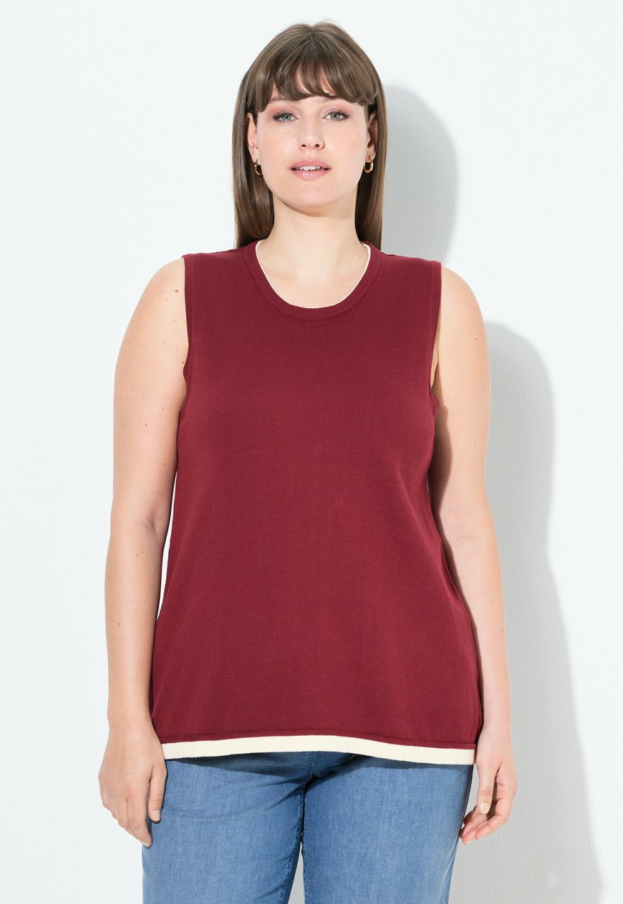 Топ Ulla Popken CONTRAST TRIM TANK, Dark Cherry Red/Red
Топ Ulla Popken CONTRAST TRIM TANK, Dark Cherry Red/Red