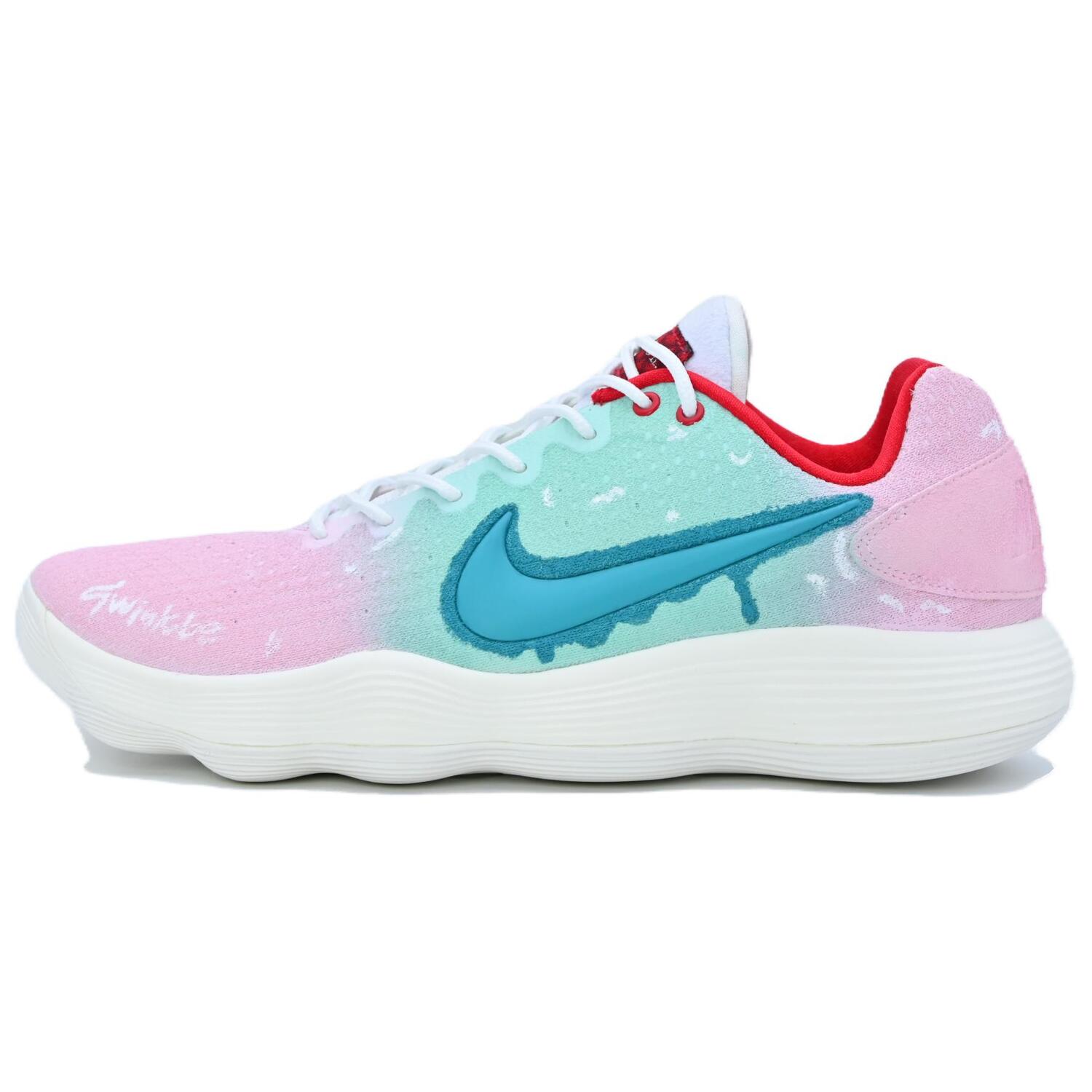 Баскетбольные кроссовки Hyperdunk 2017 мужские с низким верхом сине-розово-зеленые Nike