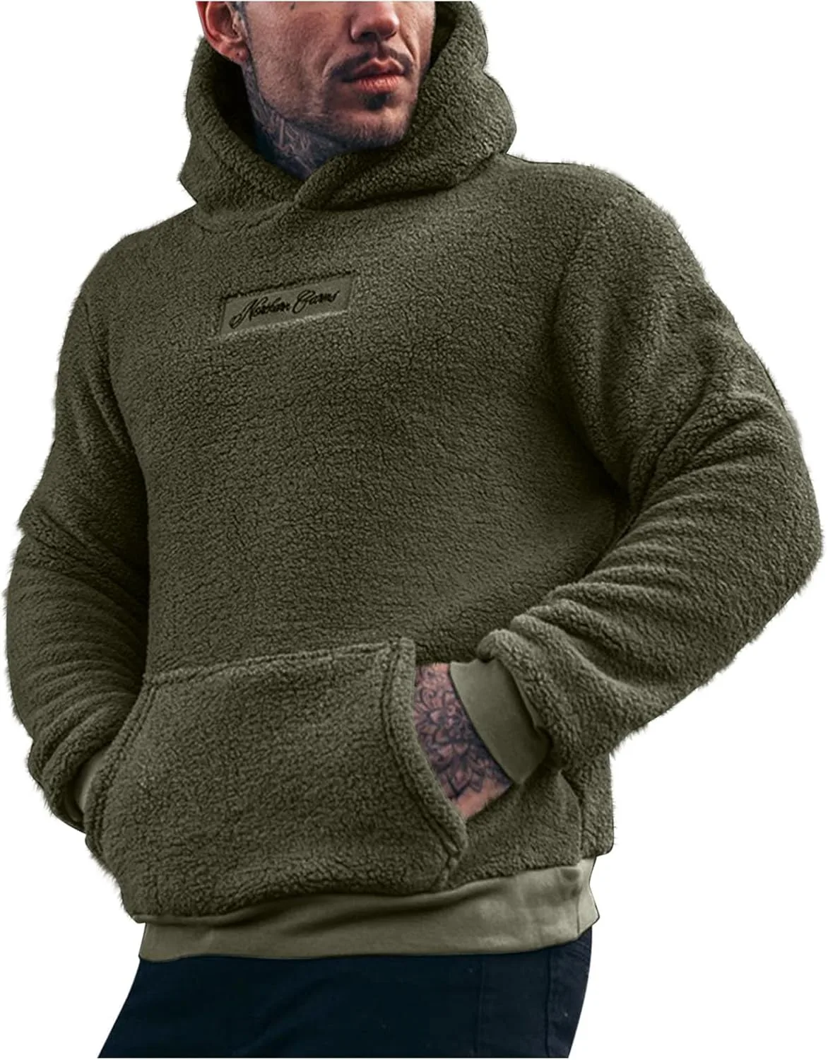 Мужской худи из флиса с капюшоном, свободный крой, с карманом
Мужской худи из флиса с капюшоном, свободный крой, с карманом