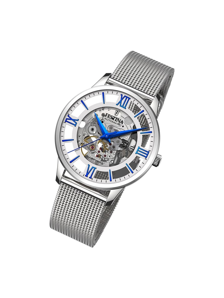 Автоматические аналоговые наручные часы Festina, серебристые, большие (примерно 42 мм)
Автоматические аналоговые наручные часы Festina, серебристые, большие (примерно 42 мм)