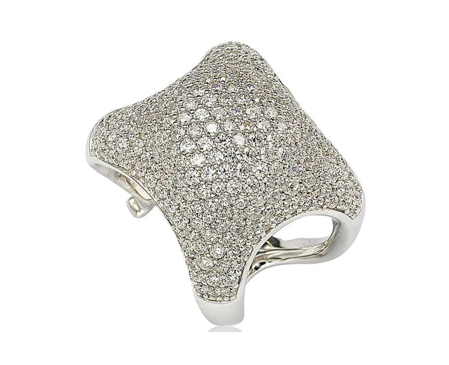 Кольцо из стерлингового серебра с кубическим цирконием в форме купола Suzy Levian New York, White
Кольцо из стерлингового серебра с кубическим цирконием в форме купола Suzy Levian New York, White
