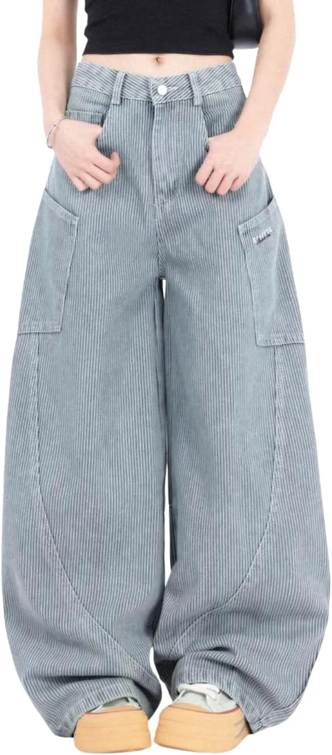 Брюки джинсовые Baggy, широкие, в полоску PEAINJ
Брюки джинсовые Baggy, широкие, в полоску PEAINJ