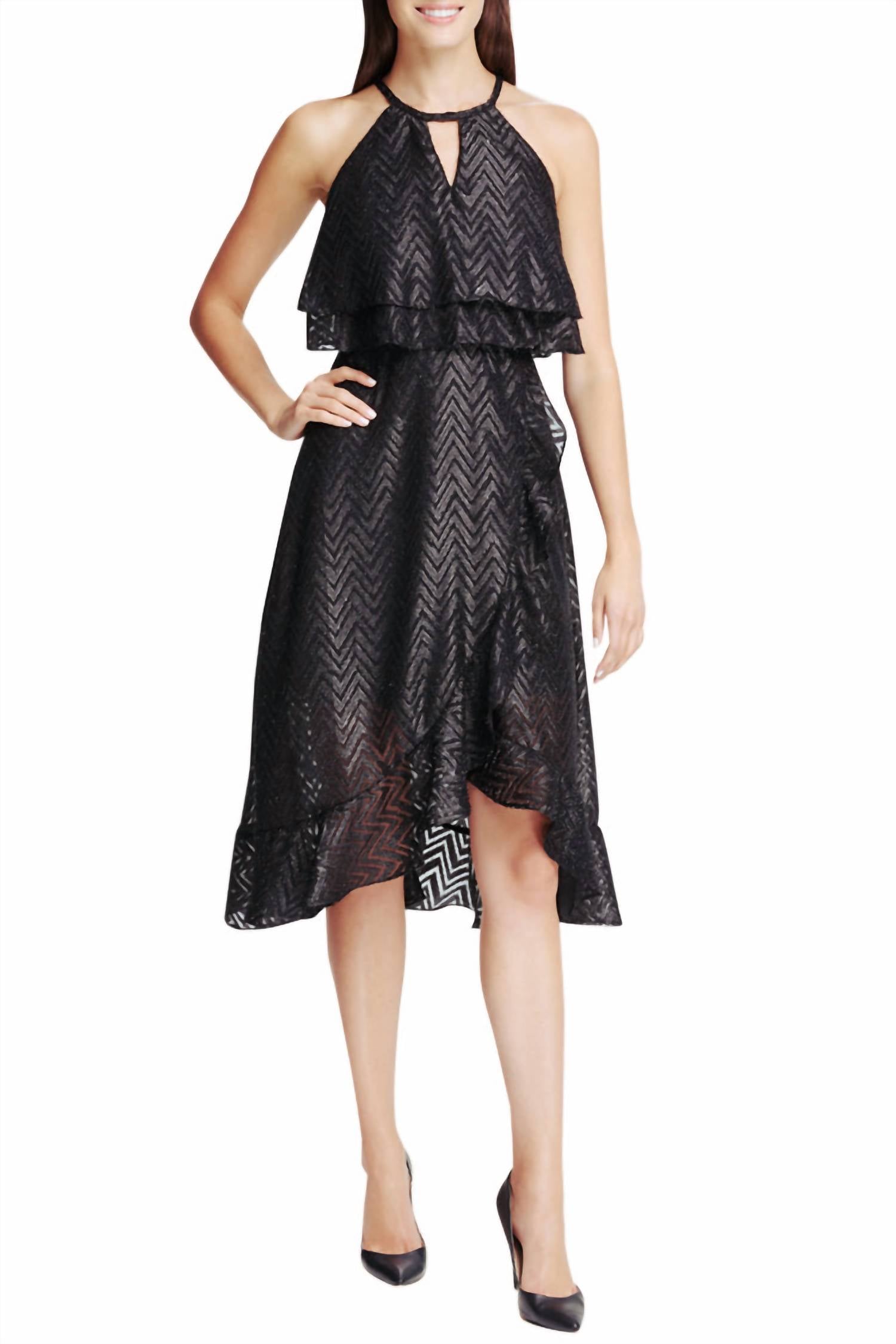 Платье без рукавов с шевронным зажимом и высоким асимметричным вырезом черного цвета Kensie
Платье без рукавов с шевронным зажимом и высоким асимметричным вырезом черного цвета Kensie