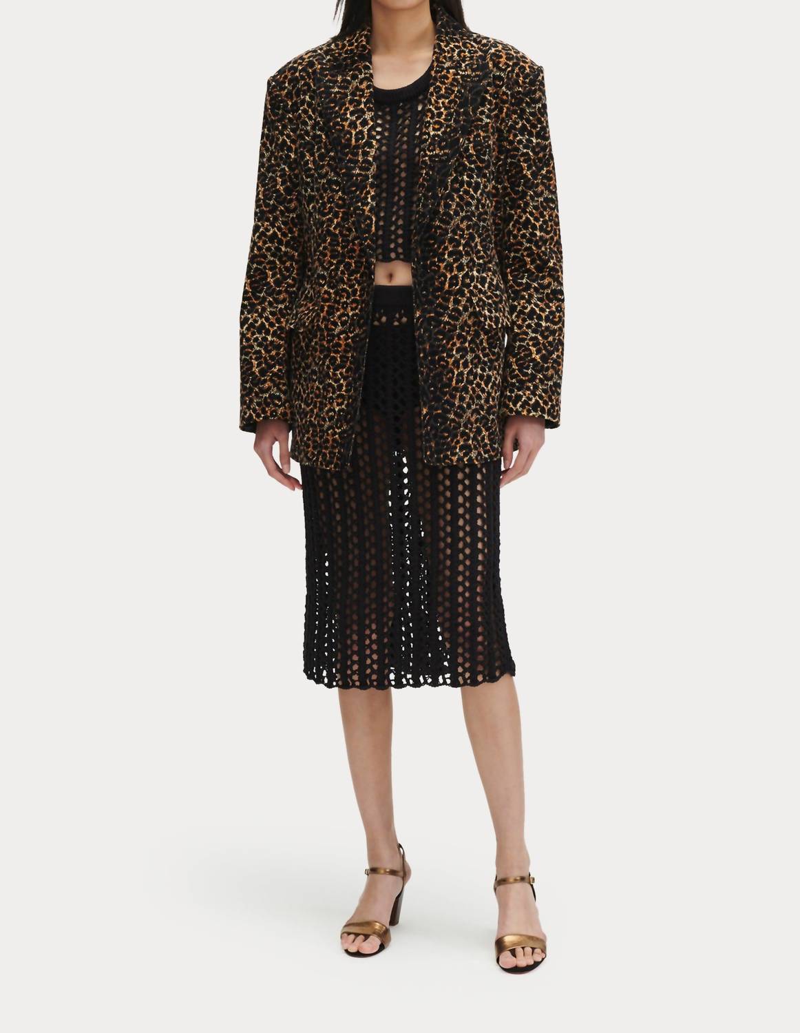 Абель Жакет из вельвета в черном цвете с леопардовым принтом RACHEL COMEY 
Абель Жакет из вельвета в черном цвете с леопардовым принтом RACHEL COMEY