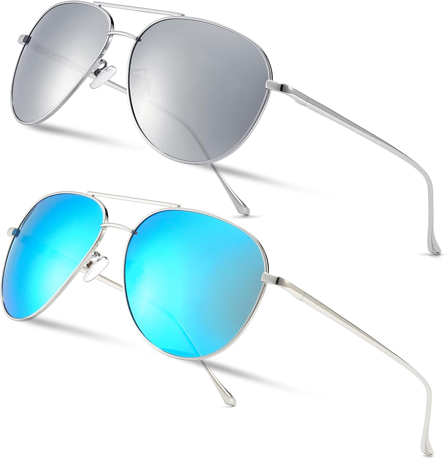 Женские легкие солнцезащитные очки-авиаторы SUNGAIT большого размера — классический стиль, поляризованные линзы, 2 Pack (Polarized) : Silver/Silver Mirrored+silver/Blue Mirrored
Женские легкие солнцезащитные очки-авиаторы SUNGAIT большого размера — классический стиль, поляризованные линзы, 2 Pack (Polarized) : Silver/Silver Mirrored+silver/Blue Mirrored