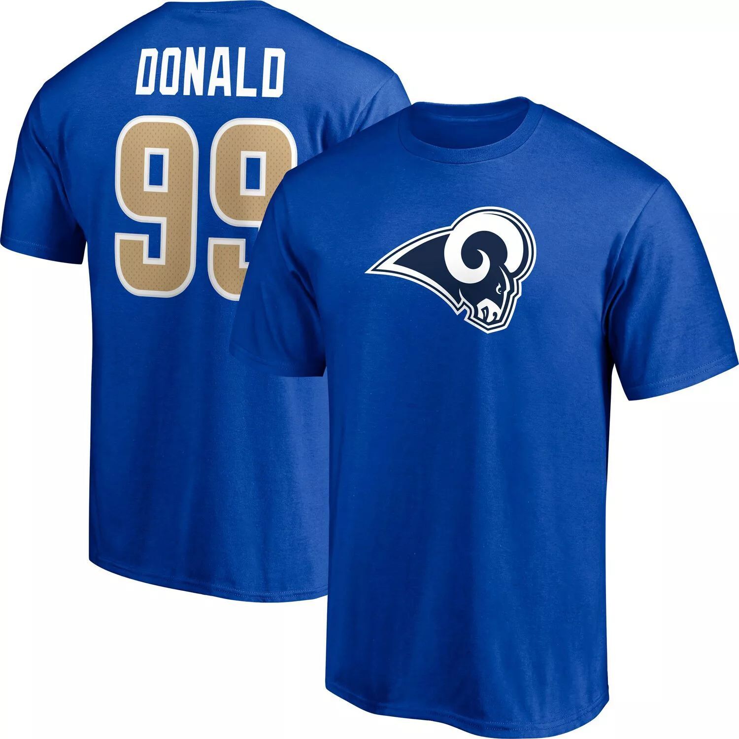 Мужская футболка с логотипом игрока Aaron Donald Royal Los Angeles Rams, именем и номером Fanatics
Мужская футболка с логотипом игрока Aaron Donald Royal Los Angeles Rams, именем и номером Fanatics
