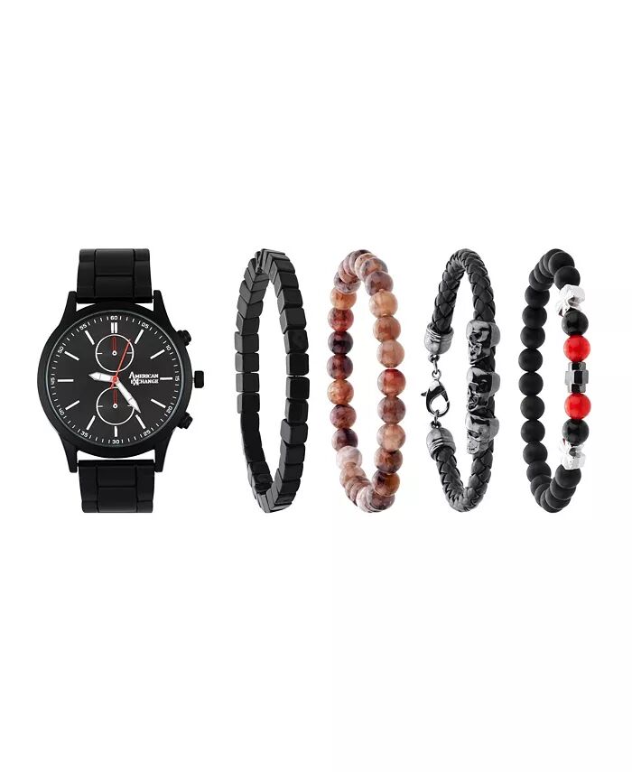 Мужские аналоговые часы из матового черного металлического сплава, 44 мм American Exchange
Мужские аналоговые часы из матового черного металлического сплава, 44 мм American Exchange