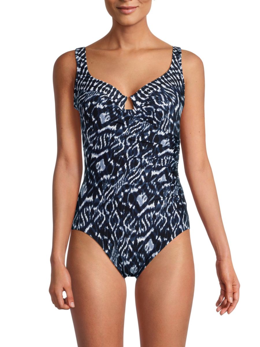 Слитный купальник с платиновым принтом Miraclesuit, синий
Слитный купальник с платиновым принтом Miraclesuit, синий