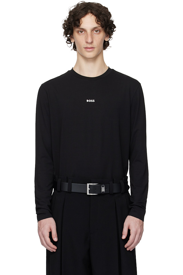 Длинный хлопковый логотип футболка с длинным рукавом Boss, черный
Длинный хлопковый логотип футболка с длинным рукавом Boss, черный
