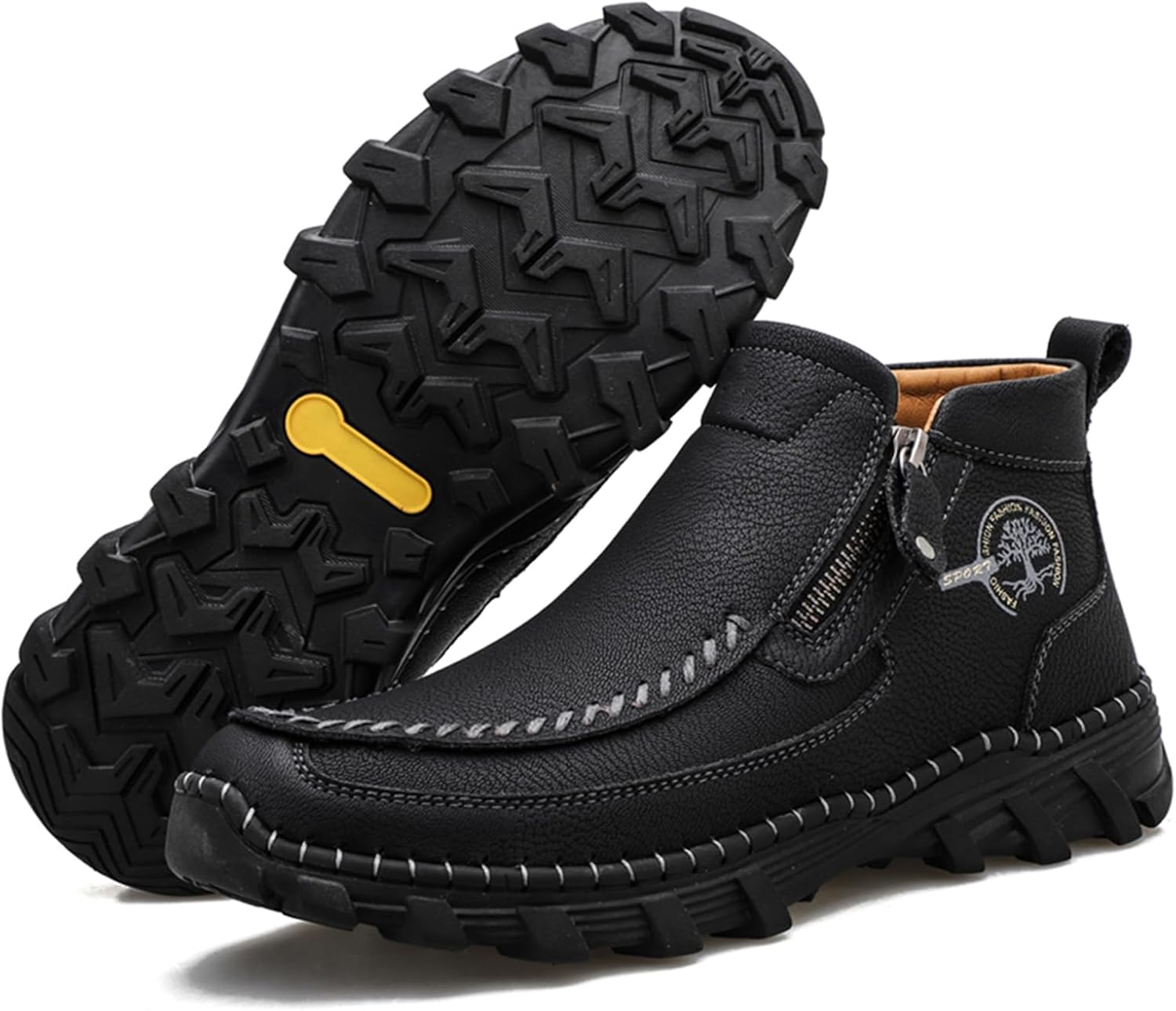 Мужские кожаные сшитые вручную ботинки без шнурков с боковой молнией, повседневные удобные мокасины-чукка для улицы, работы, вождения и походов Oigunle, черный
Мужские кожаные сшитые вручную ботинки без шнурков с боковой молнией, повседневные удобные мокасины-чукка для улицы, работы, вождения и походов Oigunle, черный