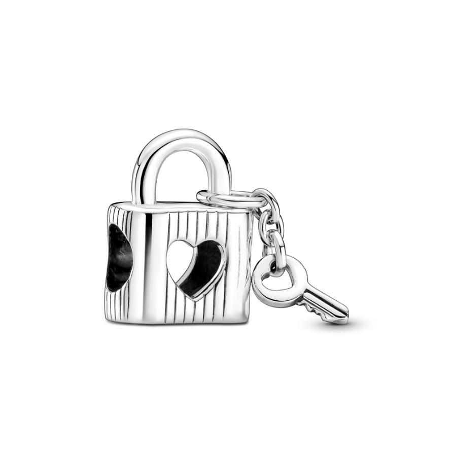 Шарм Padlock & Heart Key Pandora, стерлинговое серебро 
Шарм Padlock & Heart Key Pandora, стерлинговое серебро