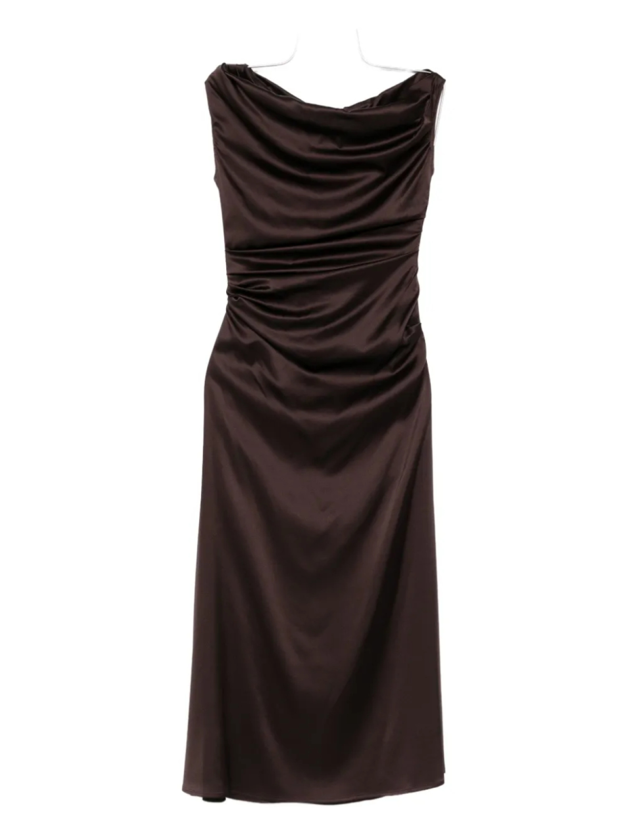 Платье STAUD с драпировкой и воротником-хомутиком, коричневый
Платье STAUD с драпировкой и воротником-хомутиком, коричневый