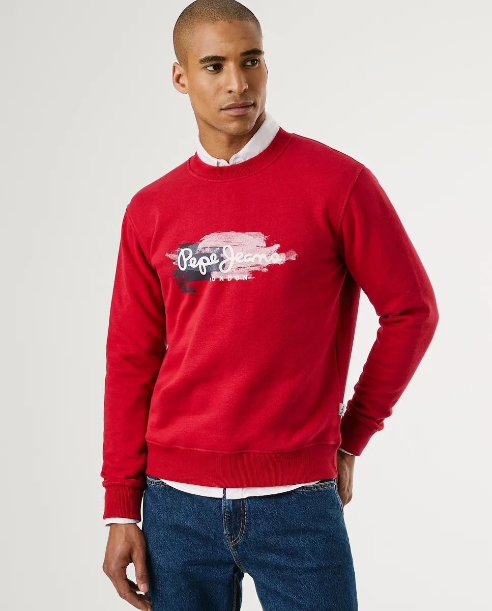 Мужская толстовка с круглым вырезом и логотипом в акварельном стиле Pepe Jeans, красный
Мужская толстовка с круглым вырезом и логотипом в акварельном стиле Pepe Jeans, красный