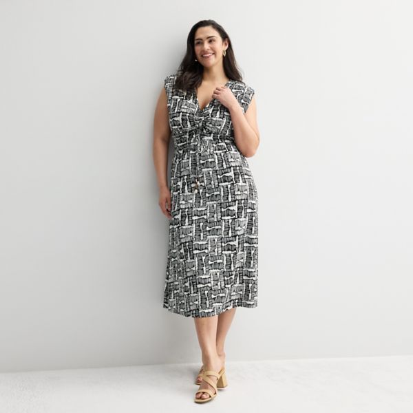 Платье миди с завышенной талией больших размеров Nine West, цвет black bamboo texture
Платье миди с завышенной талией больших размеров Nine West, цвет black bamboo texture