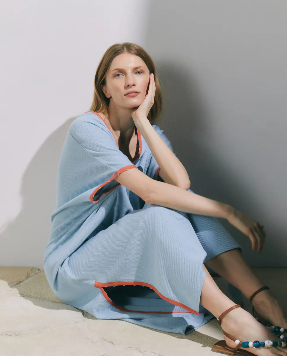 Женский однотонный кафтан Stella Rittwagen, синий 
Женский однотонный кафтан Stella Rittwagen, синий