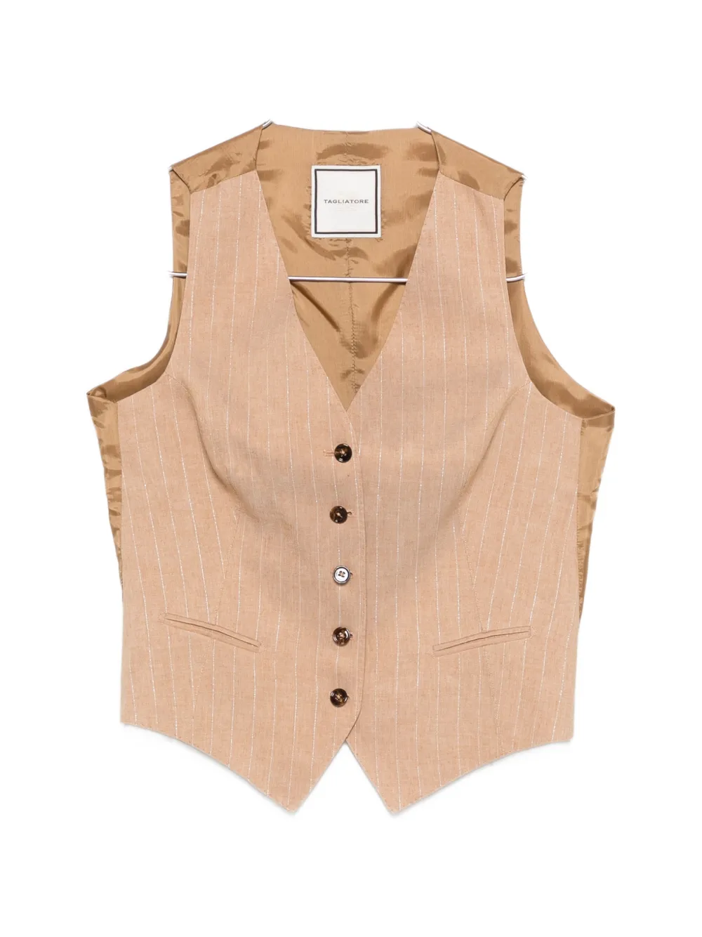 Жилет на пуговицах в полоску Tagliatore, бежевый
Жилет на пуговицах в полоску Tagliatore, бежевый