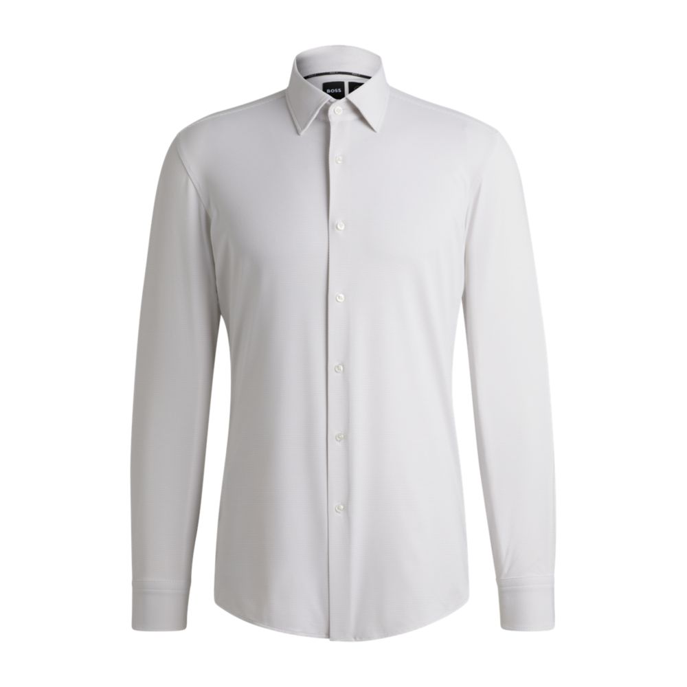 Рубашка облегающего кроя из микроструктурированного эластичного трикотажа BOSS, светло-бежевый
Рубашка облегающего кроя из микроструктурированного эластичного трикотажа BOSS, светло-бежевый