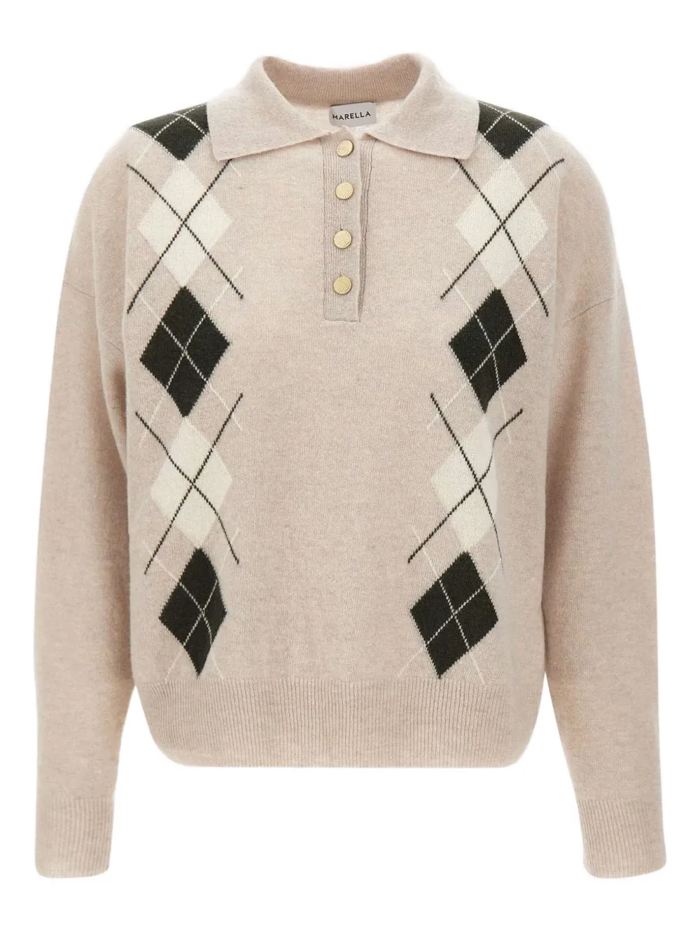 Рубашка-поло с геометрическим узором Marella, нейтральный
Рубашка-поло с геометрическим узором Marella, нейтральный