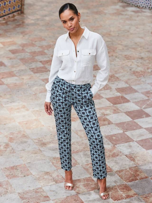 Геометрические зауженные брюки Sosandar, Blue/Multi
Геометрические зауженные брюки Sosandar, Blue/Multi