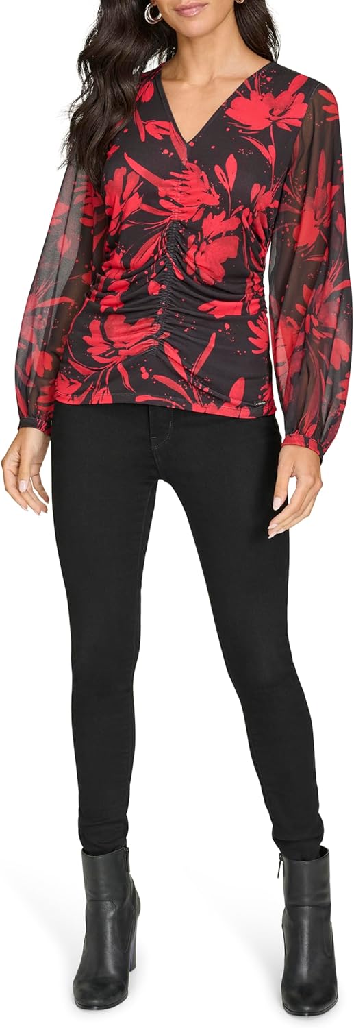 Женский топ Calvin Klein с принтом, V-образным вырезом и длинными рукавами, Black/Red
Женский топ Calvin Klein с принтом, V-образным вырезом и длинными рукавами, Black/Red