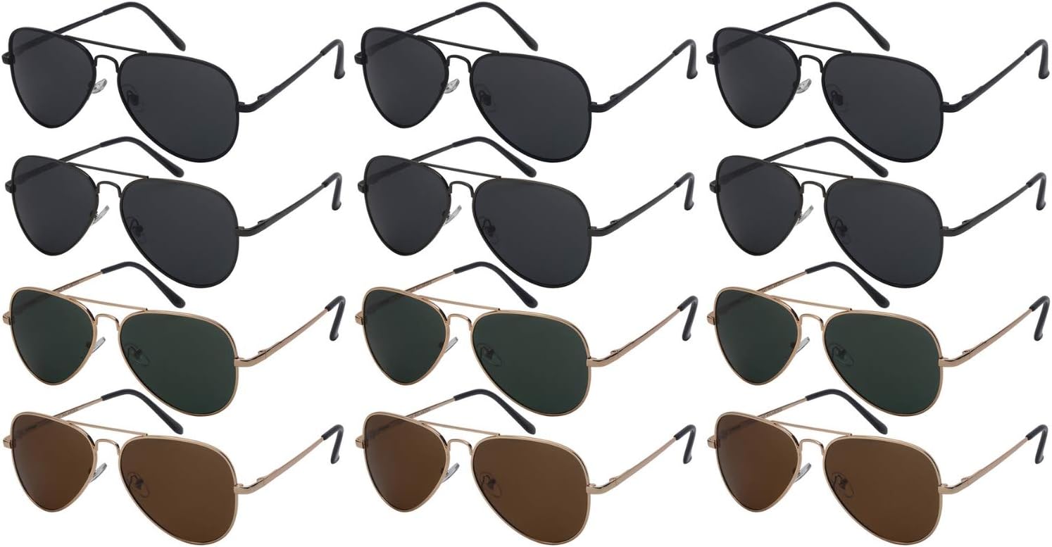 EDGEIWEAR Набор из 12 классических поляризованных металлических солнцезащитных очков-авиаторов для мужчин и женщин с защитой от УФ-излучения UV400, Assorted Polarized Lenses (Curved Bridge)
EDGEIWEAR Набор из 12 классических поляризованных металлических солнцезащитных очков-авиаторов для мужчин и женщин с защитой от УФ-излучения UV400, Assorted Polarized Lenses (Curved Bridge)