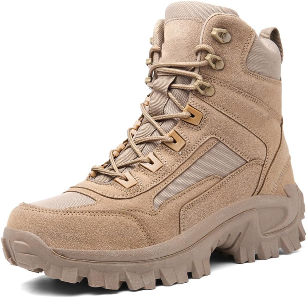 Тактические военные ботинки для мужчин, песочные боевые ботинки, походные ботинки для улицы, ботинки до щиколотки, рабочая защитная обувь Suwequest, бежевый
Тактические военные ботинки для мужчин, песочные боевые ботинки, походные ботинки для улицы, ботинки до щиколотки, рабочая защитная обувь Suwequest, бежевый