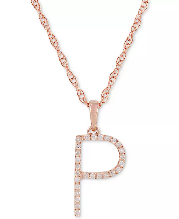 Ожерелье с кулоном-инициалом из 10-каратного розового золота с бриллиантом (1/10 карата), длина 16 дюймов + удлинитель 2 дюйма Macy'S, p
Ожерелье с кулоном-инициалом из 10-каратного розового золота с бриллиантом (1/10 карата), длина 16 дюймов + удлинитель 2 дюйма Macy'S, p
