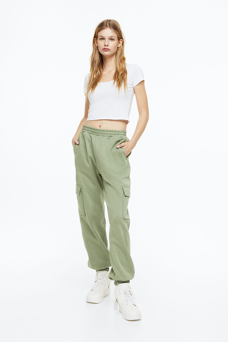 Джоггеры H&M, хаки 
Джоггеры H&M, хаки