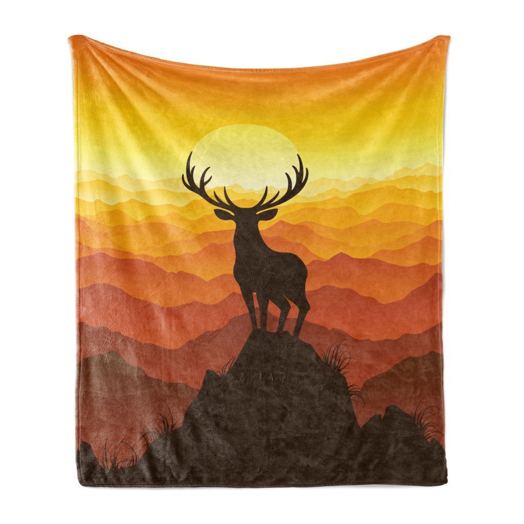 ABAKUHAUS Antler Мягкое фланелевое флисовое одеяло, Deer At Sunset Adventure Wildlife Panorama Valley Hill Silhouette, 175 x 230 см, Siena Marigold
ABAKUHAUS Antler Мягкое фланелевое флисовое одеяло, Deer At Sunset Adventure Wildlife Panorama Valley Hill Silhouette, 175 x 230 см, Siena Marigold