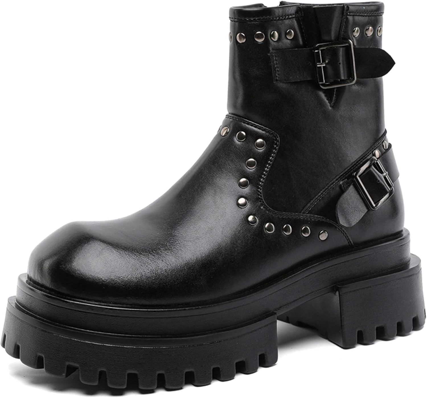 Мужские модные байкерские ботинки с массивной подошвой, противоскользящие, на платформе для увеличения роста, с заклепками, в стиле панк-рок, для вечеринок, классический круглый носок, на шнуровке, с толстой подошвой Generic, черный
Мужские модные байкерские ботинки с массивной подошвой, противоскользящие, на платформе для увеличения роста, с заклепками, в стиле панк-рок, для вечеринок, классический круглый носок, на шнуровке, с толстой подошвой Generic, черный
