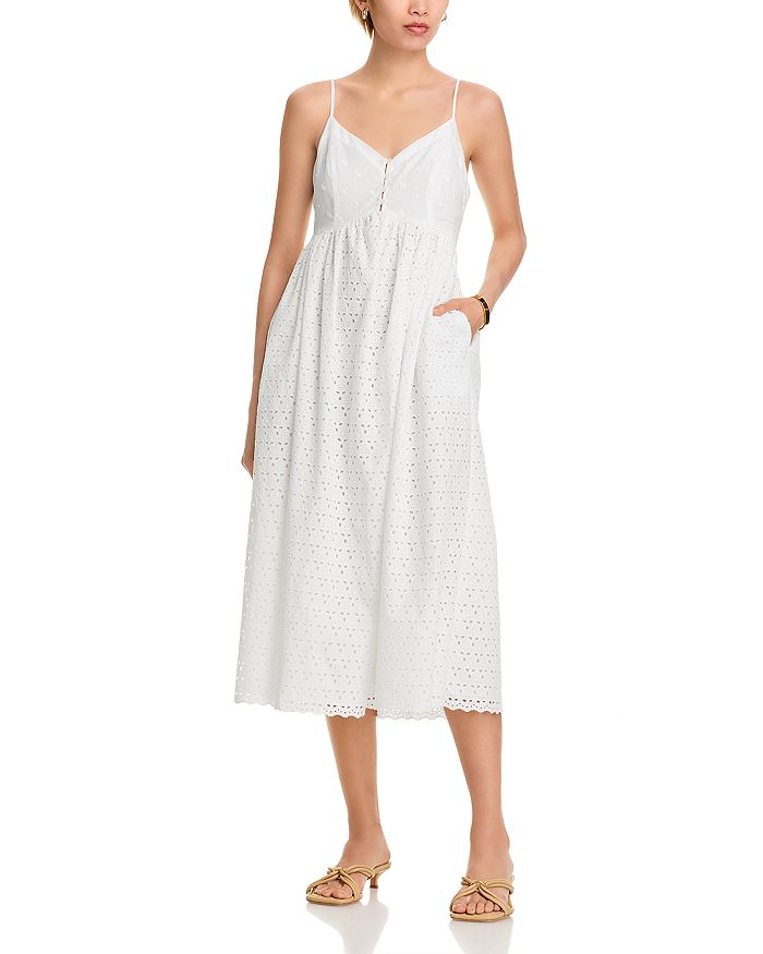 Платье с V-образным вырезом и ажурными вставками - эксклюзив AQUA, белый
Платье с V-образным вырезом и ажурными вставками - эксклюзив AQUA, белый