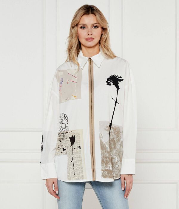 Рубашка recortes_lacroix Oversize fit Desigual, белый 
Рубашка recortes_lacroix Oversize fit Desigual, белый