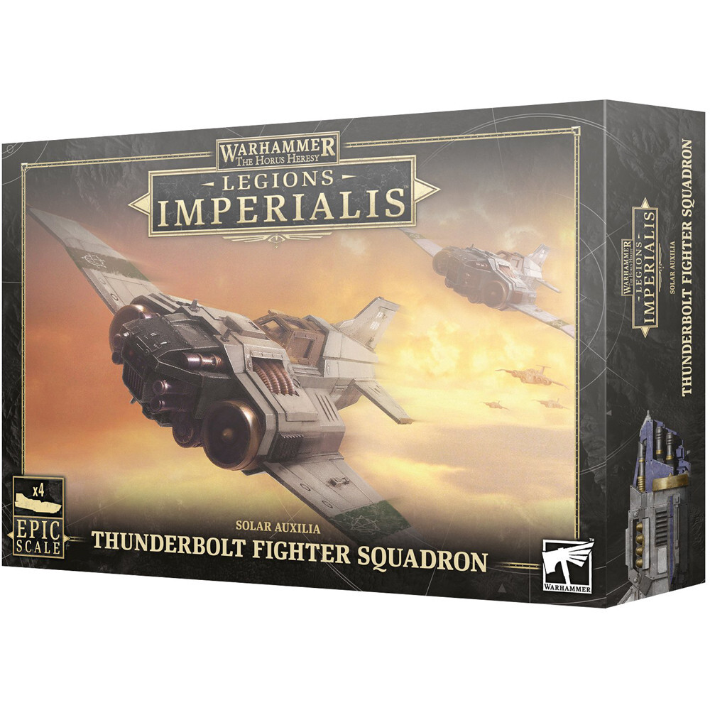 Миниатюра Games Workshop Legions Imperialis: Solar Auxilia - Thunderbolt Fighter Squadron 
Миниатюра Games Workshop Legions Imperialis: Solar Auxilia - Thunderbolt Fighter Squadron