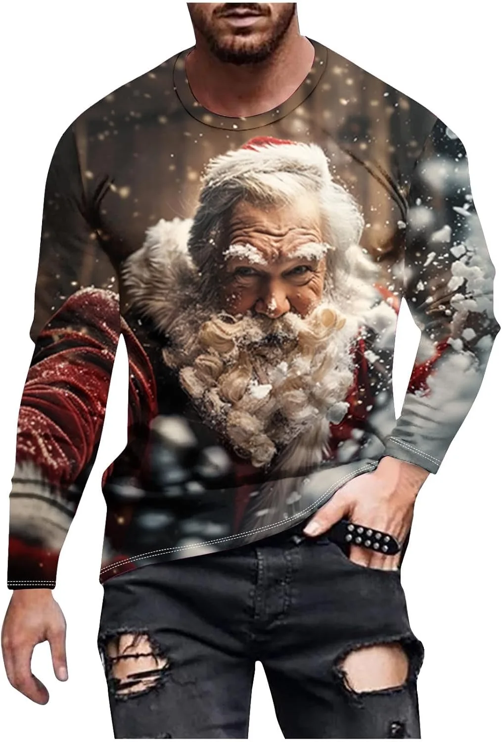 Футболка с длинным рукавом для мужчин Ugly Christmas с принтом Santa
Футболка с длинным рукавом для мужчин Ugly Christmas с принтом Santa