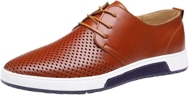 Мужские кожаные туфли большого размера - модные повседневные деловые с дизайном для работы и повседневной носки Hoalox, коричневый
Мужские кожаные туфли большого размера - модные повседневные деловые с дизайном для работы и повседневной носки Hoalox, коричневый