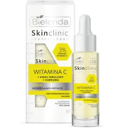 Осветляющая и питательная дневная сыворотка с витамином С, 30 мл, Bielenda
Осветляющая и питательная дневная сыворотка с витамином С, 30 мл, Bielenda