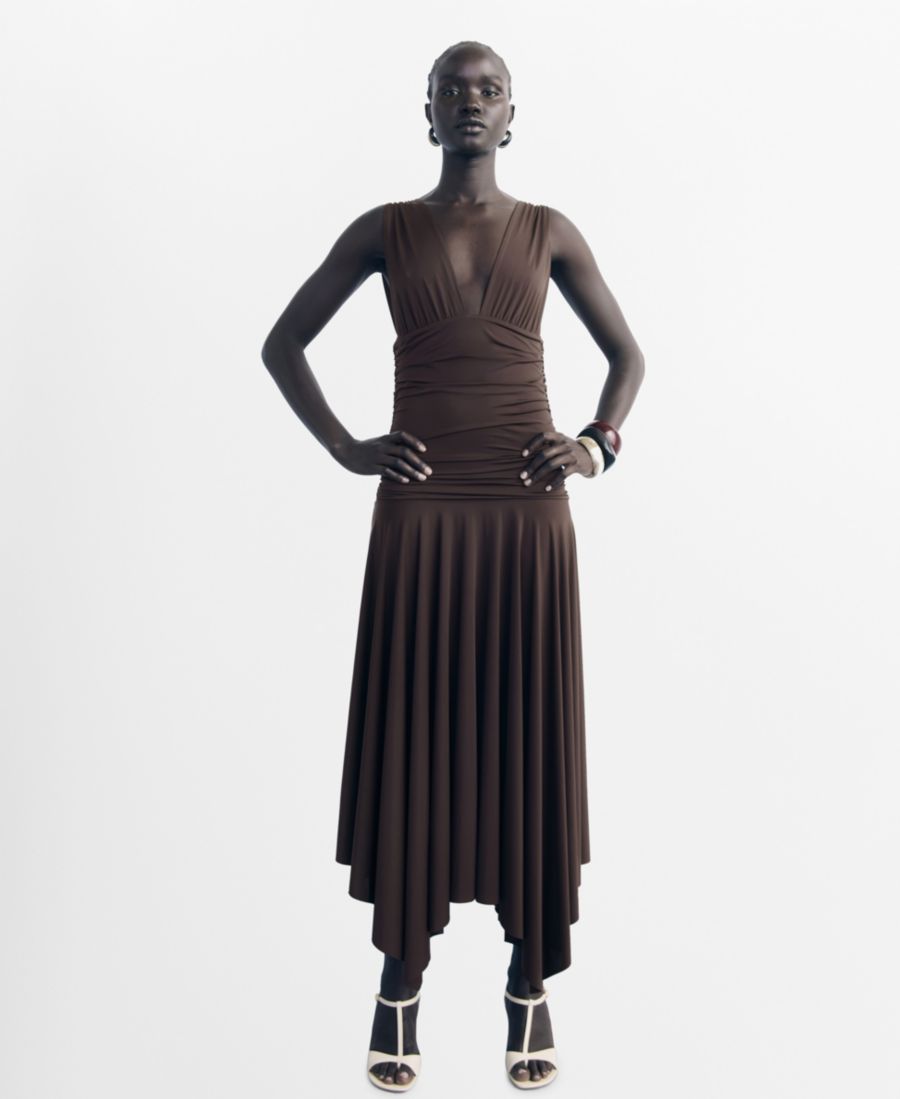 Женское длинное платье комбинированного дизайна MANGO, Brown
Женское длинное платье комбинированного дизайна MANGO, Brown