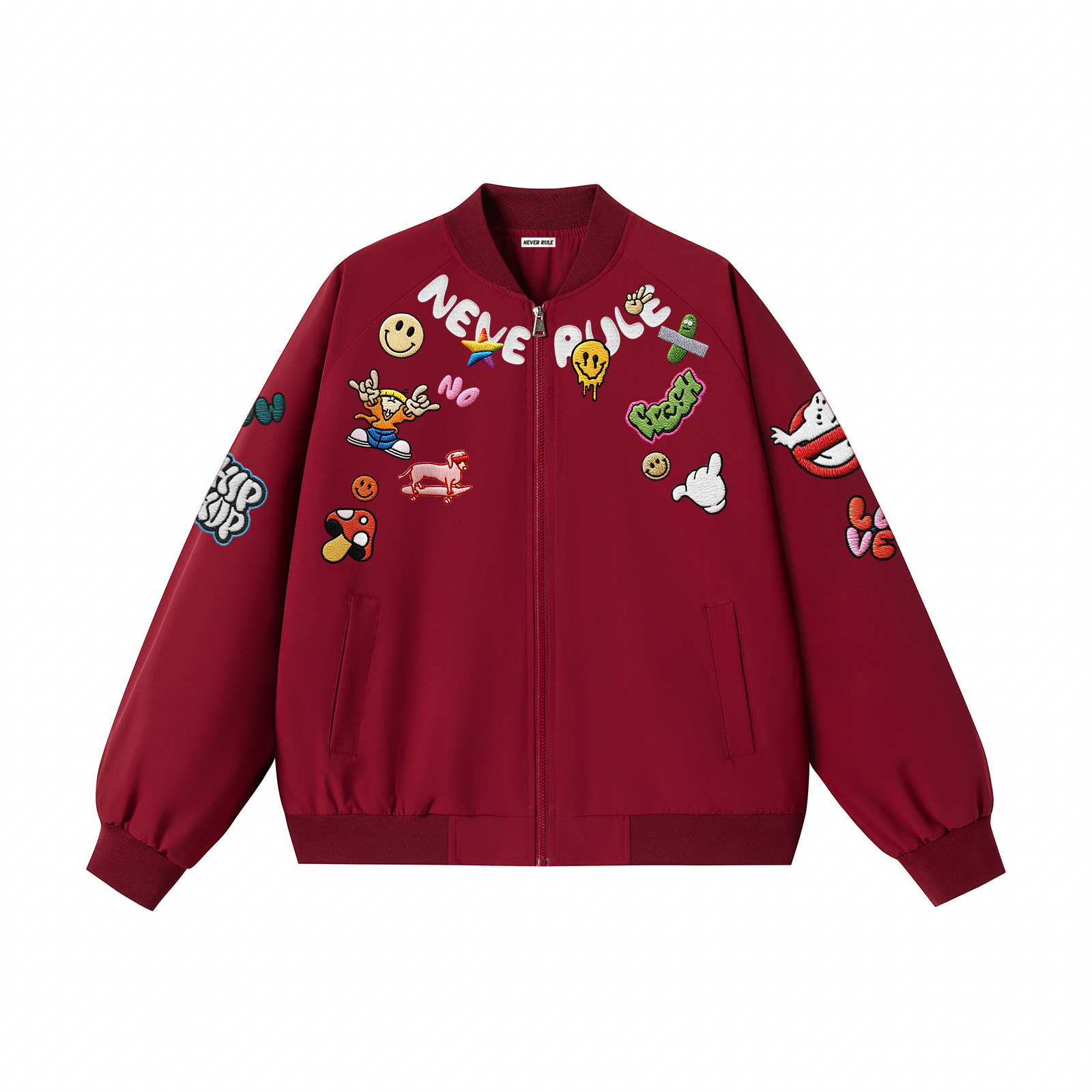 Куртка Unisex Baseball Collar Moderate Pilot NEVER RULE, burgundy
Куртка Unisex Baseball Collar Moderate Pilot NEVER RULE, burgundy