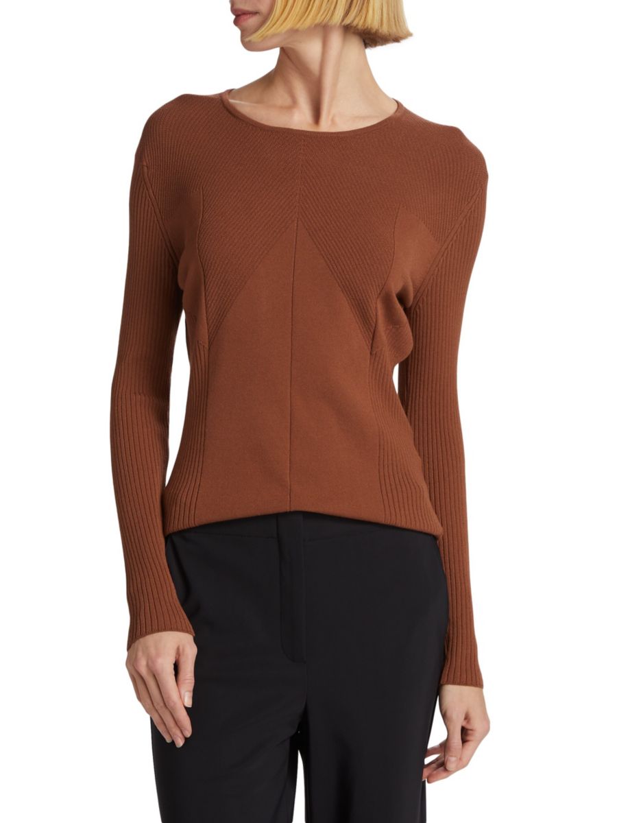 Топ с круглым вырезом из рубчатой вязки Saks Fifth Avenue, цвет Mocha
Топ с круглым вырезом из рубчатой вязки Saks Fifth Avenue, цвет Mocha