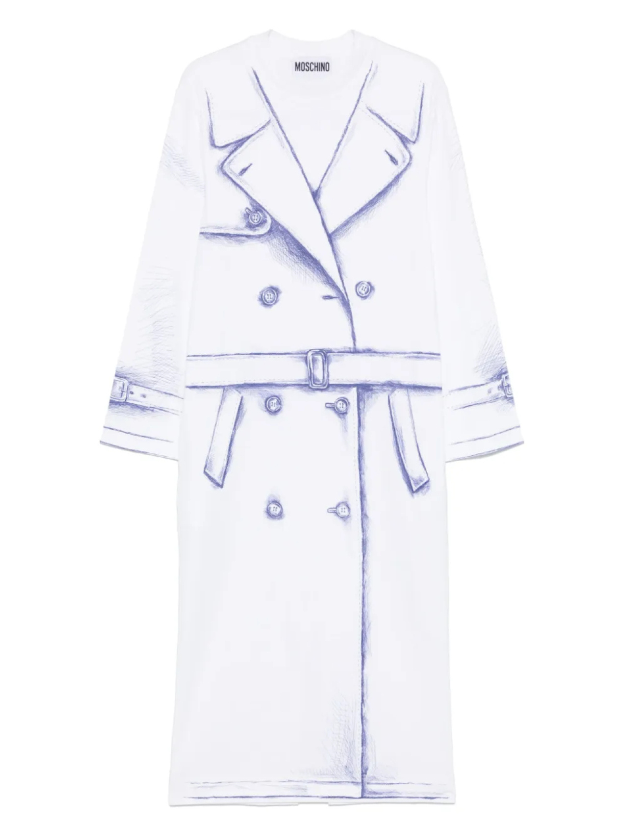 Длинное платье-тренч с принтом Moschino, белый
Длинное платье-тренч с принтом Moschino, белый
