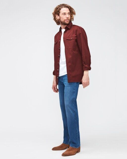 Прямые мужские джинсы со средней посадкой индиго 7 For All Mankind, синий 
Прямые мужские джинсы со средней посадкой индиго 7 For All Mankind, синий