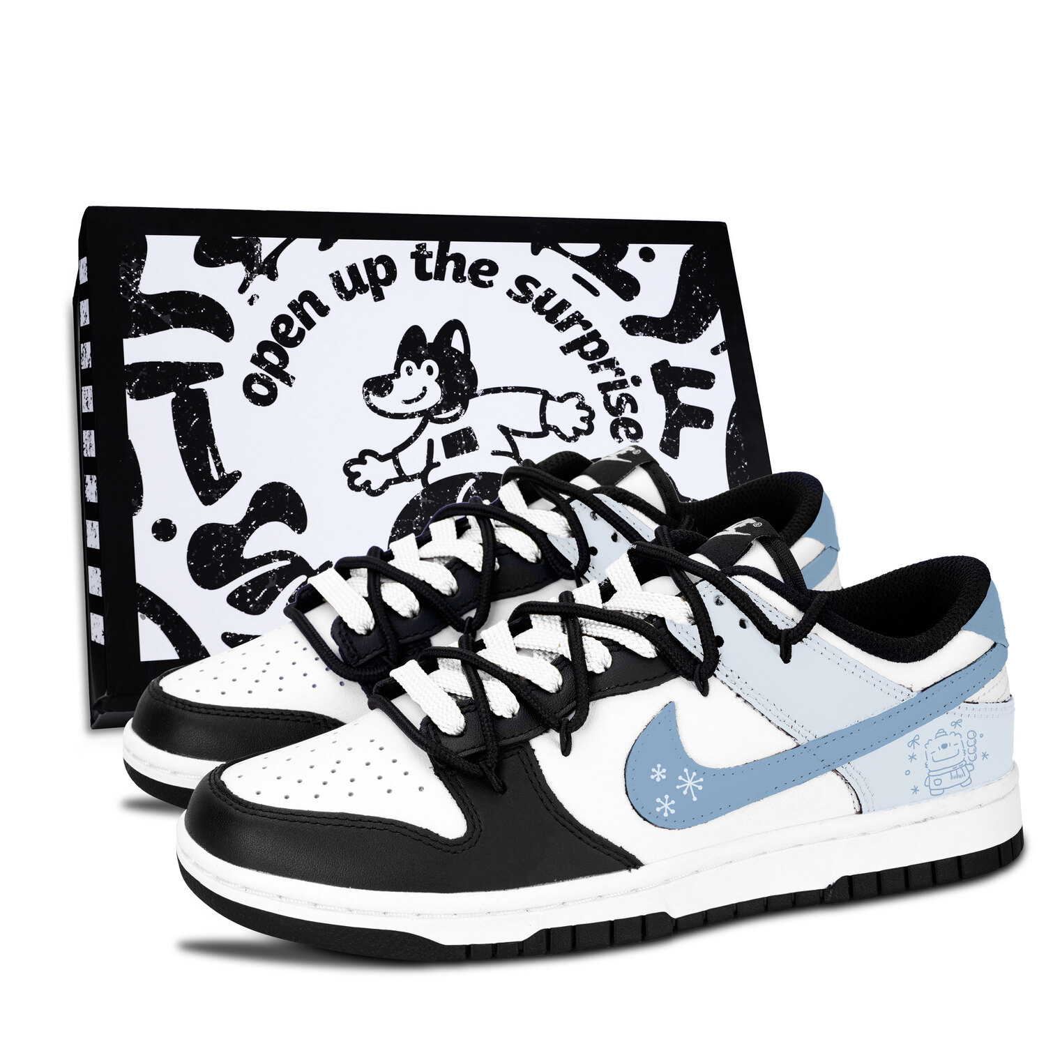 Nike Dunk Black White, Light Blue милые кожаные противоскользящие износостойкие низкие скейтборд кроссовки Blue Unisex
Nike Dunk Black White, Light Blue милые кожаные противоскользящие износостойкие низкие скейтборд кроссовки Blue Unisex