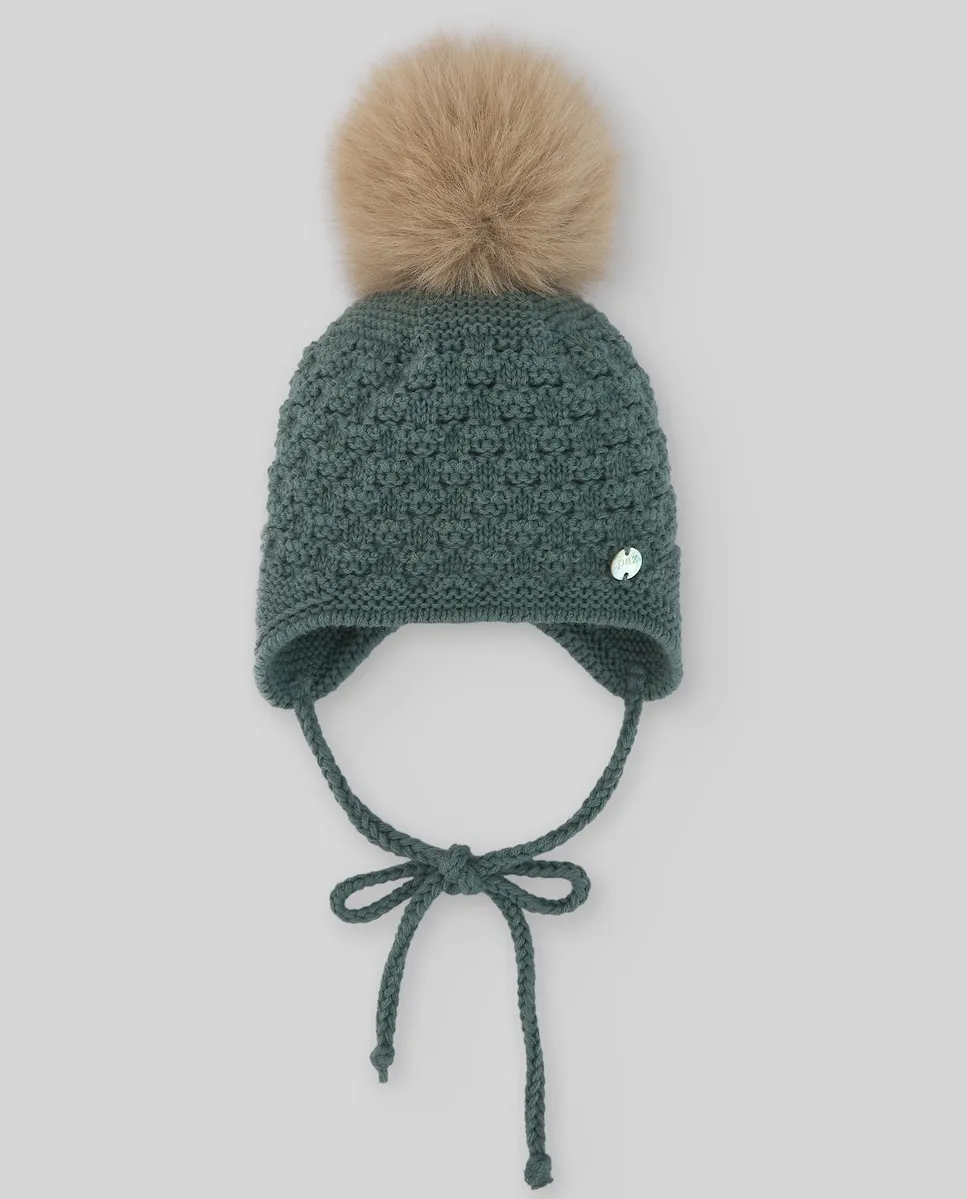 Детская вязаная шапочка с помпоном коллекция Pompon Paz Rodríguez, темно-зеленый 
Детская вязаная шапочка с помпоном коллекция Pompon Paz Rodríguez, темно-зеленый